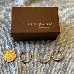 Silpada Sterling Silver Toe Rings -  Set of 3